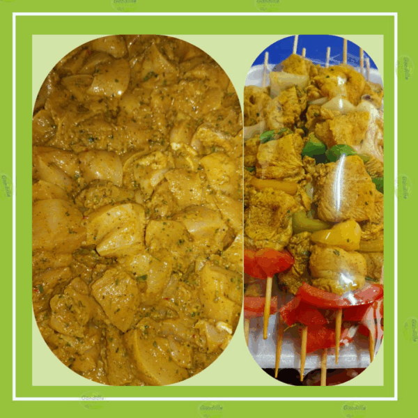 Brochettes de poulet marinées